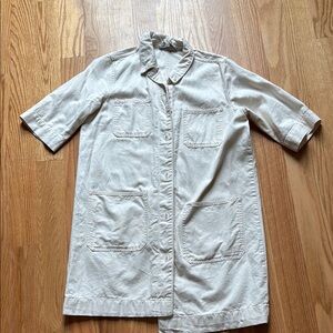 Everlane Cream Short Sleeve Canvas Jacket